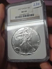 1997 American Silver Eagle Coin - NGC MS69 - Superb Gem Uncirculated