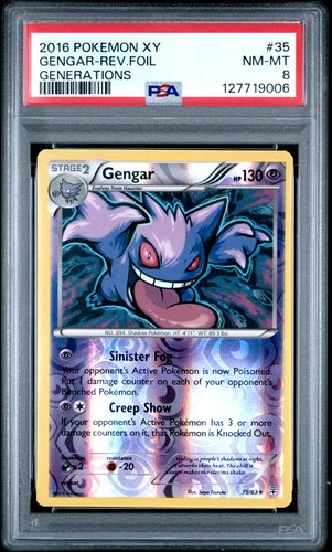 2016 Pokemon Xy Generations Gengar Reverse Holo Rare Foil Generations PSA 8 #35