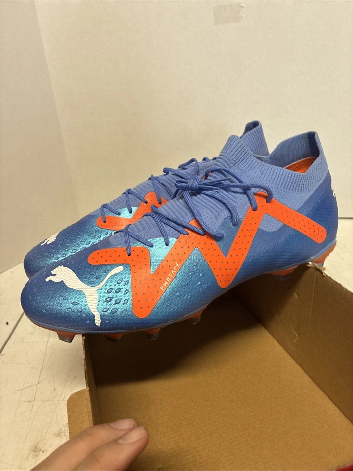 彪马 Future Pro FG/AG 107171-01 男式蓝色珠光橙色低帮橄榄球鞋 — 第 4/4 张图片
