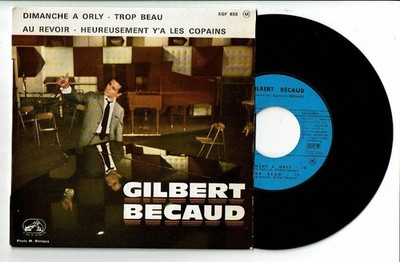 Gilbert Becaud Vinyl 45 Runden EP Dimanche A Orly -Trop Beau -Voix Maitre 633