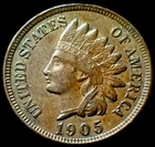 1905 INDIAN HEAD CENT UNCIRCULATED! 4 DIAMONDS! A beautiful coin!