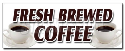 FRESH BREWED COFFEE DECAL sticker iced brew drinks espresso cappuccino