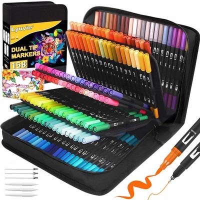 Lyuvie 158 Filzstifte Dual Brush Pen Set-Filzstifte Dicke und Dünne Pinselsti...