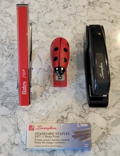 Swingline 747 Heavy Duty Stapler Black Red Bates 210P  Ladybug Stapler Lot of 3