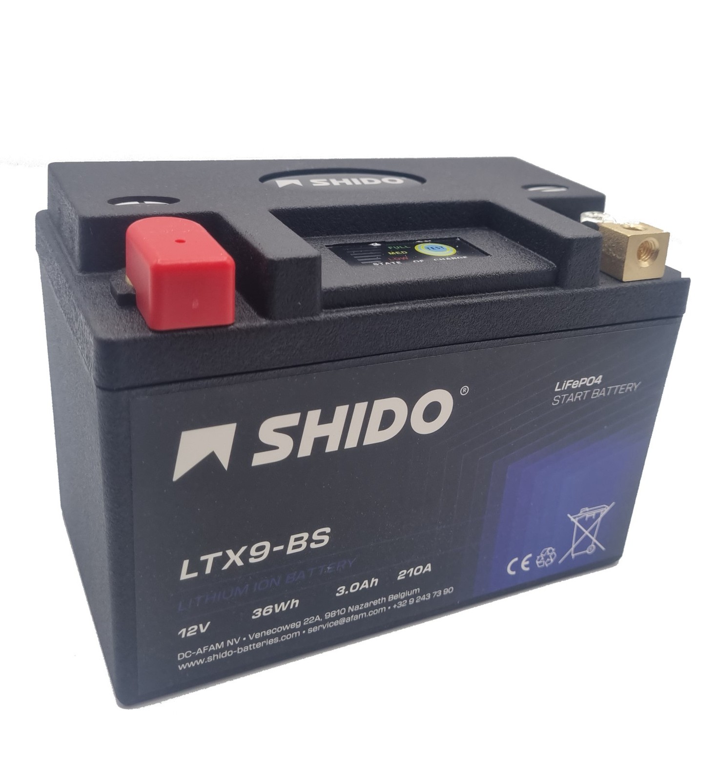 SHIDO LITHIUM ION LIGHTWEIGHT MOTORCYCLE BATTERY KAWASAKI NINJA 300 R 2013-2015