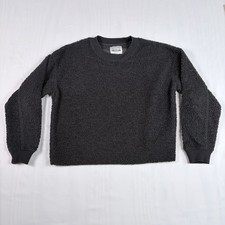 American Eagle Y2K Premium Cozy Cabin sweatshirt Sherpa Gray Sz XS W Oversized