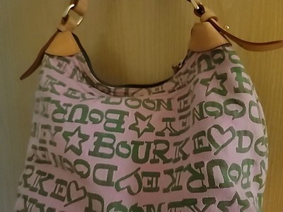 Very Rare Authentic Dooney & Bourke Pink Scribble Bag Large Zip Top 2000's Bag