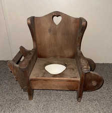Wooden Child Potty Chair, Unisex, Heart Cutout Backrest, Brown