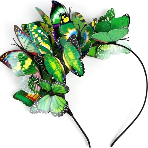 Tea Party Butterfly Fascinator Flower Wreath Headwear - Picture 16 of 19