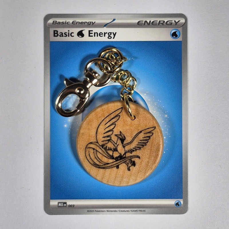 Pokémon  - Articuno - Custom Keychain - Light Wood Stain