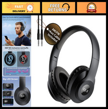 Rechargeable AM FM Radio Headphones - Portable Digital Earmuff for Jogging, Mowi