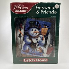 Vintage J P Coats Snowman  Friends Latch Hook Kit 25517 New SEALED