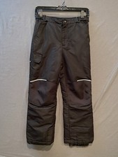 Swiss Tech Snow Pants Boys Large 10-12 Black Belted Waist Pockets Winter Ski