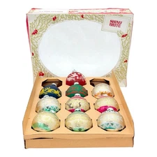 Vintage Lot Mercury Glass Stencil Ball Ornaments Most Shiny Brite & Others 2.5"