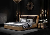Luxus Designer Hotel Bett Schlafzimmer Polster Betten Textil Doppel Ehe Bett Neu
