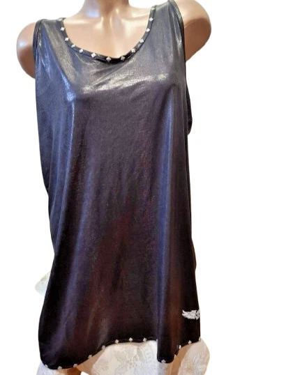 ROCK REBEL EMP 5XL Biker Tank Top Faux Leather Snake Skull Studded Gothic Punk 2