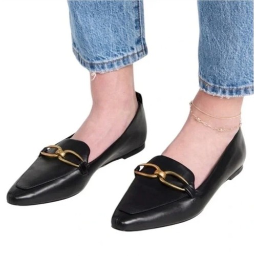 VERONICA BEARD Champlain Mocasín Sin Cordones Plano Para Mujer Talla 8M Cuero Negro Elegante - Imagen 10 de 10