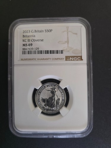 2023 Britannia 1/4 Oz Silver 50P King Charles III NGC MS69