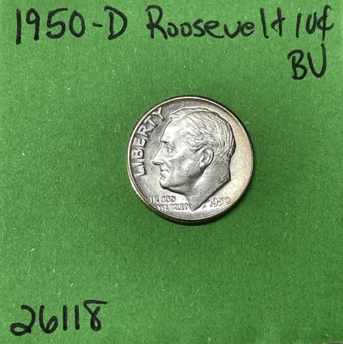 1951 D Roosevelt Dime 10c BU Uncirculated Mint State 90% Silver