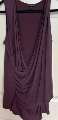 Torrid sleeveless drape-front blouse Deep Plum Women's Size 3