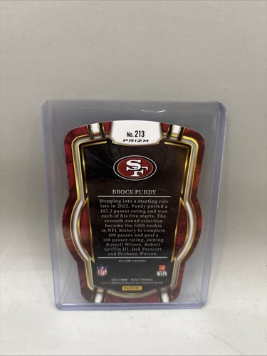 2022 Select Brock Purdy Die Cut RWB Rookie Prizm - Picture 2 of 5