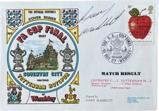 COVENTRY CITY V TOTTENHAM HOTSPUR 1987 DAWN FIRST DAY COVER SIGNED GARY MABBUTT