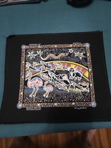 Danny Eastwood Aboriginal Art Fabric Paintin Australia Barramundi & Animals Fish