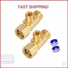 Breezliy Brass Angle Stop Add-A-Tee Valve 3/8" Compression Inlet by 1/4" Compres