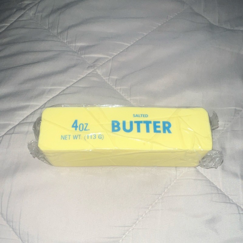 Salted Butter Squeezable Stress Reliever Foam Squishy Toy Yellow 4 oz 113 g