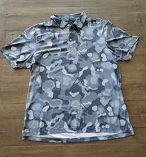 William Murray Polo Shirt Men's Large Grey Camo Tito's Vodka Golf Stretch Summer