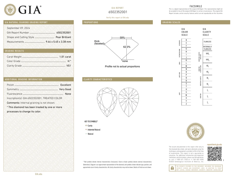 Natural Loose Diamond 1.01 Ct Pear Cut F* VS1 GIA Certified For Jewelry - Ring - Image 3 of 4