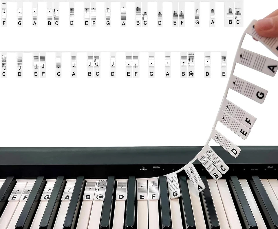 Silikon Klavier Keyboard Noten Aufkleber, Abnehmbare Klaviertastatur - Bild 1 von 4