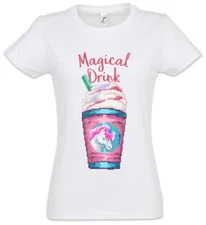 Magical Drink Women T-Shirt Unicorn Rainbow Fun Geek Nerd Pixel Retro Bit Arcade