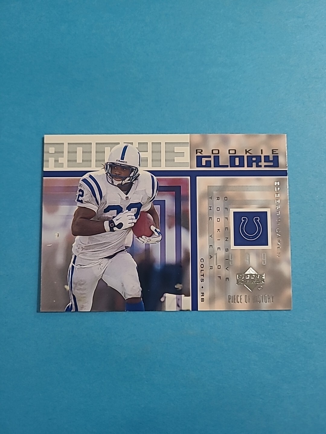 EDGERRIN JAMES 2002 UPPER DECK PIECE OF HISTORY ROOKIE GLORY FOOTBALL RG-5 H9231