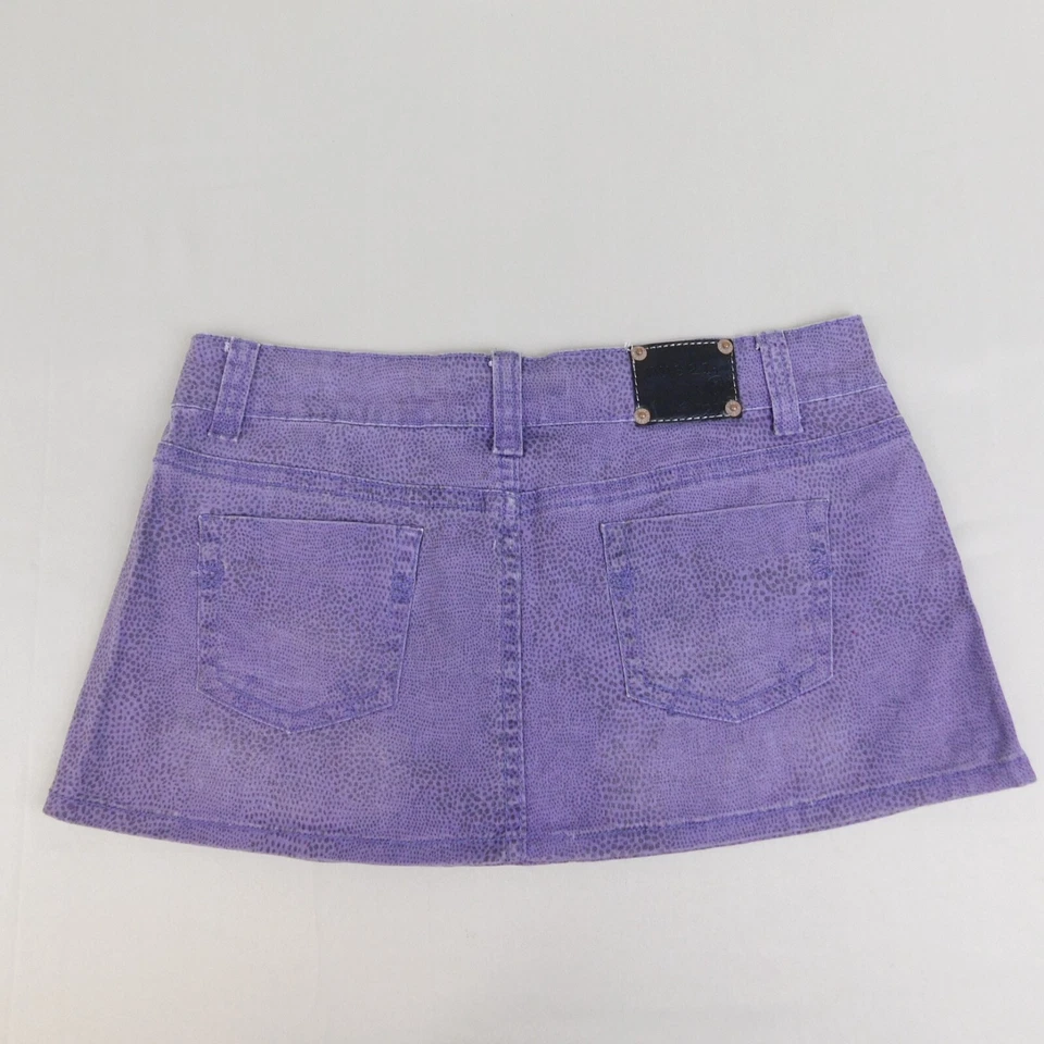 Minifalda micro de algodón elástico Y2K Rue21 - 9, estampado de pitón púrpura #338 Foto 3 de 4