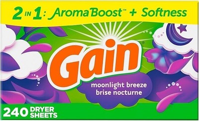 Dryer Sheets Laundry Fabric Softener, Moonlight Breeze, 240 Count