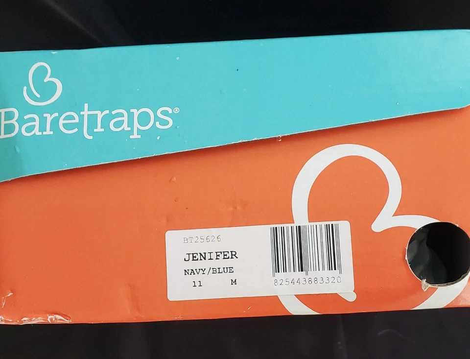 New Baretraps Sandals Womens 11 M JENIFER Navy Blue Slingback Comfort Shoes  - Image 3 of 4