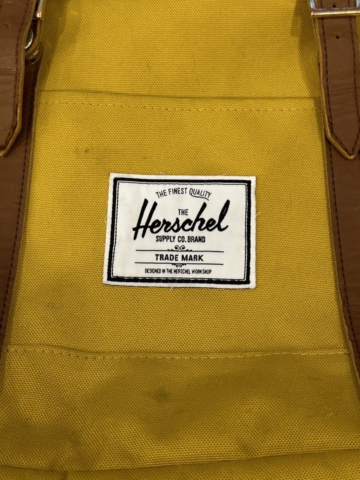 Herschel Little America Mochila Bolso Bolsa Amarillo Mostaza Portátil Bolsillo EDC Foto 3 de 4
