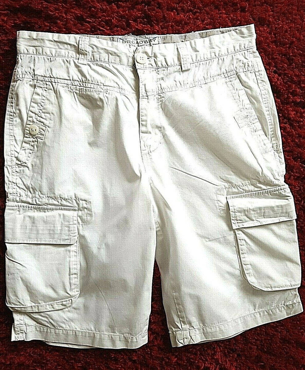 BROADWAY Herren Bermuda Shorts Jeans Hose weiss 32