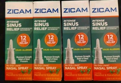 4 PK Zicam Congestion Flu Colds Allergy Intense Sinus Relief Nasal Spray Liquid 