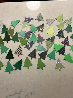 25 Stampin Up CHRISTMAS TREE Holiday Pine Punches Paper Punchies New Die Cuts 