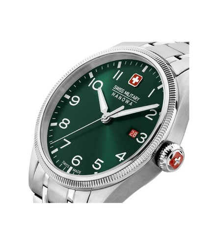 SWISS MILITARY HANOWA SMGWH0000803 MODELO THUNDERBOLT VERDE DE HOMBRE EN ACERO - Photo 3 sur 6