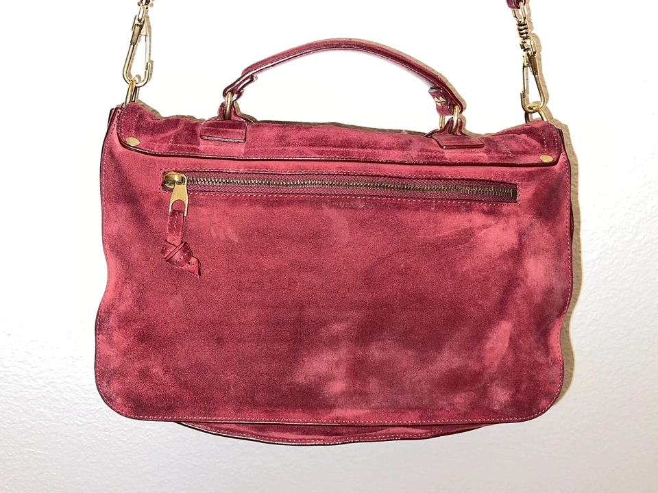 PROENZA SCHOULER PS1 малиновая замша бахрома, Messenger сумочка через плечо клюква - Изображение 3 из 4