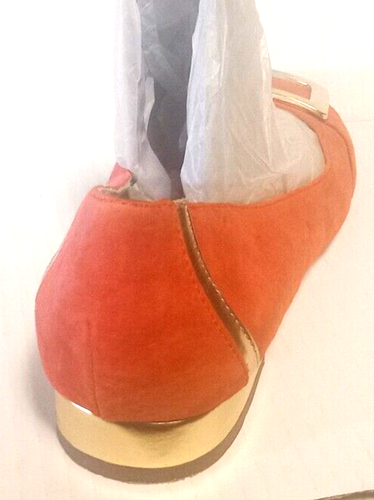 Seychelles Women.s Size 7.5 Shoes Flats Coral/ Burnt Orange, Gold Buckle EUC - Picture 5 of 5