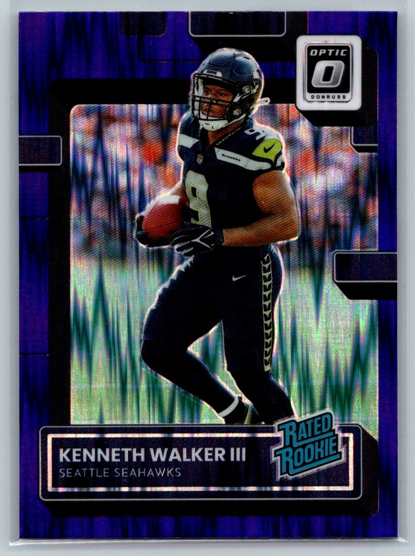 Kenneth Walker III 2022 Donruss Optic Purple Shock Rated Rookie RC #218 TC1958