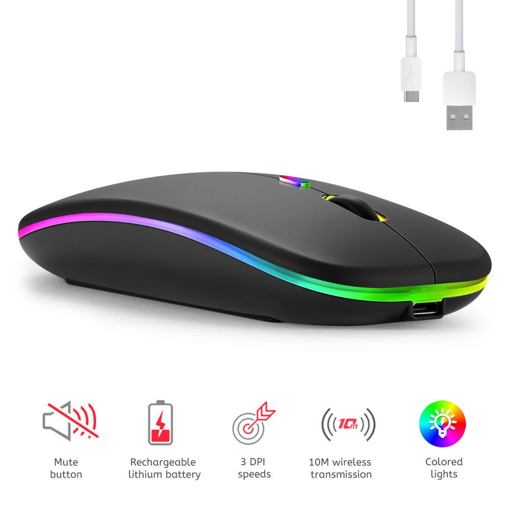 Wireless USB LED Silent Computer Mouse for Effortless Navigation-image