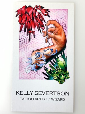 (1c) Tattoo Parlor Business Card Insight Studio Illinois ILL Artist Wizard 