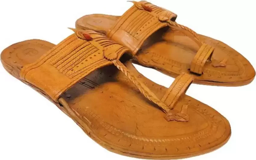 Mens Kolhapuri Leather Jutti Mojari Ethnic Flat Flip Flop Sandals Maroon