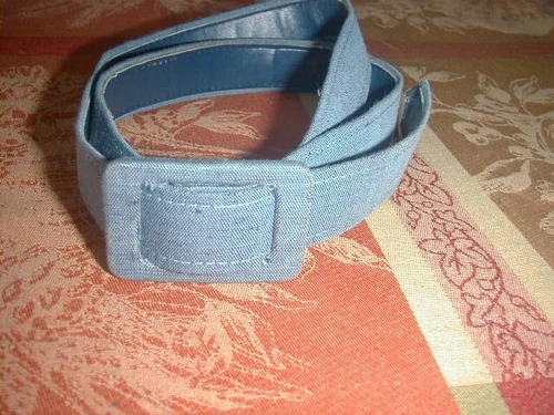 Skinny Light Blue Denim Waist Belt Fits 28" To 32" Waistline