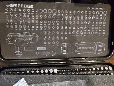 GRIPEDGE 132-PC R.P.T. Multi-Bit Driver Set – S2 Steel Bits, Rounding Prevention Technology, Ratcheting Screwdriver, T-Handle, Storage Case